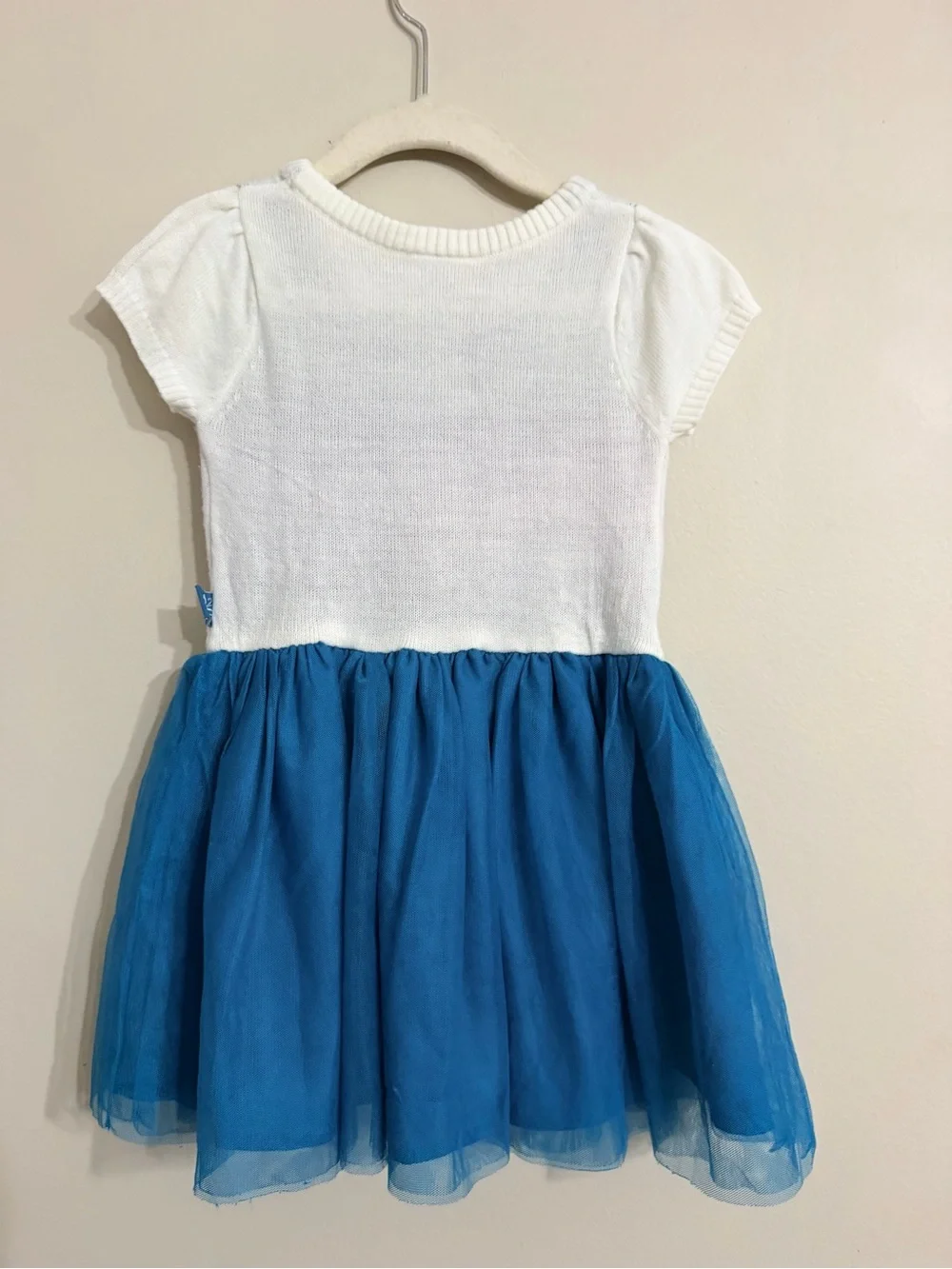 Disney Blue & White Floral Knit Tulle Dress for Girls Mirabel, Encanto costume